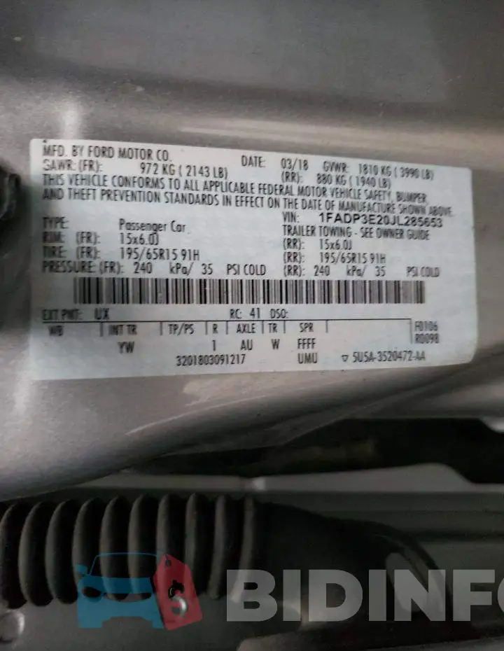 1FADP3E20JL285653 Photo# 12
