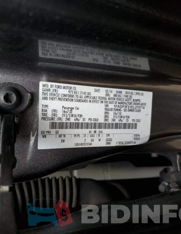 1FADP3F21EL275718 Photo# 12