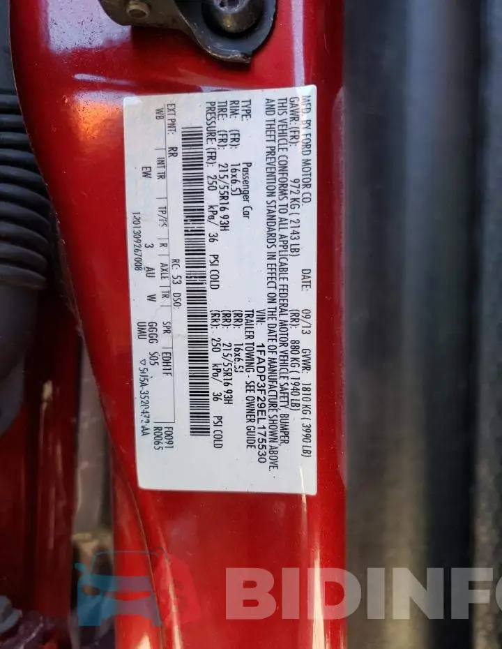 1FADP3F29EL175530 Photo# 10