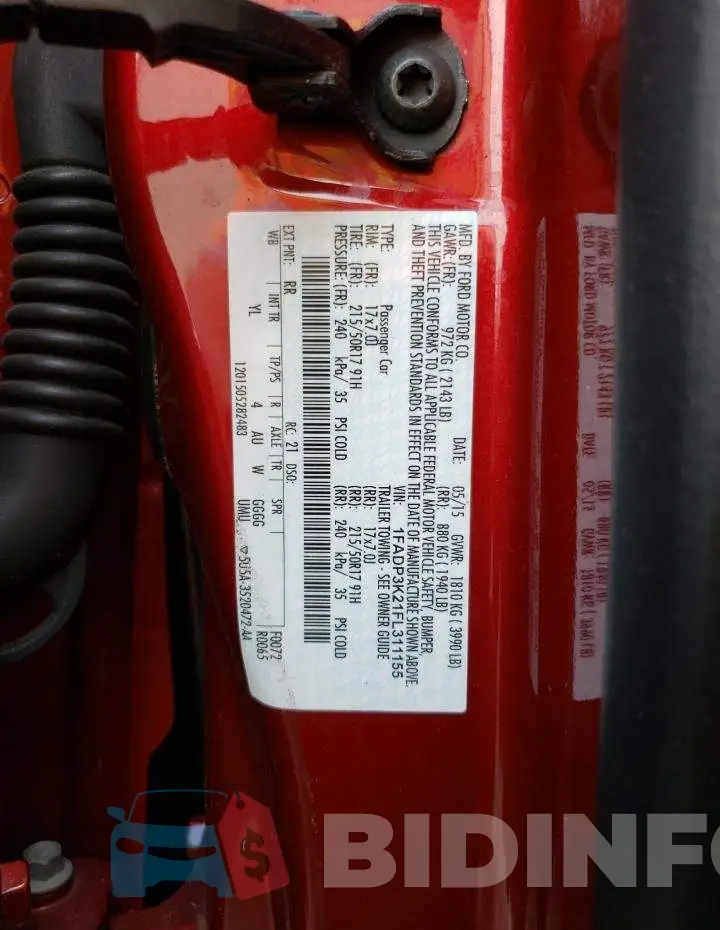 1FADP3K21FL311155 Photo# 12