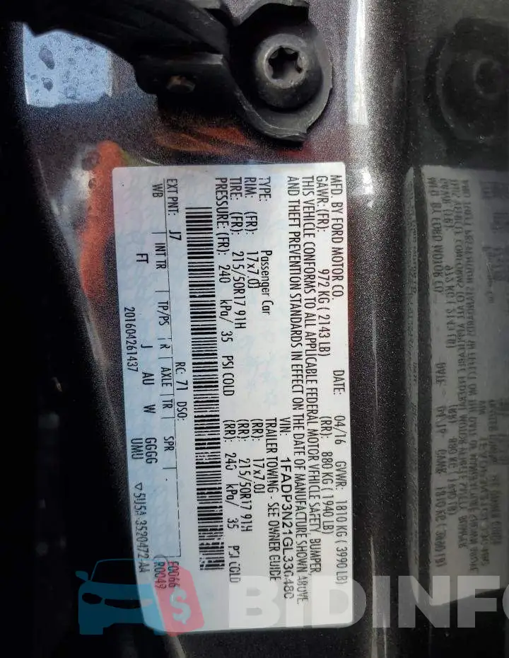 1FADP3N21GL330480 Photo# 10
