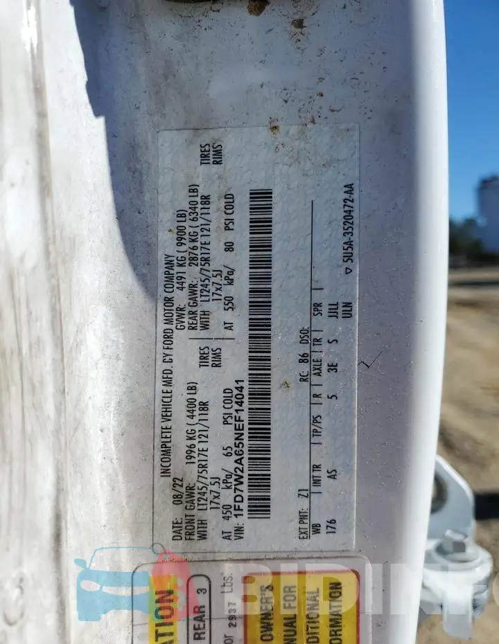 1FD7W2A65NEF14041 Photo# 12