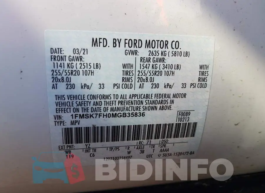1FMSK7FH0MGB35836 Photo# 10