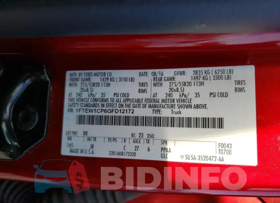 1FTEW1CP6GFD12172 Photo# 12
