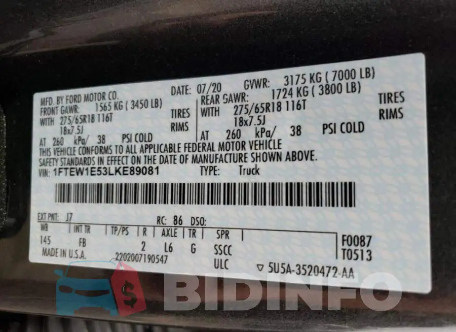 1FTEW1E53LKE89081 Photo# 12