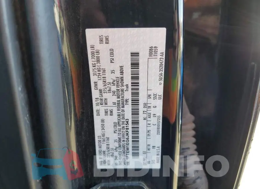 1FTEW1EG6JKF81543 Photo# 12
