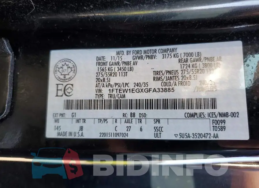 1FTEW1EGXGFA33885 Photo# 10