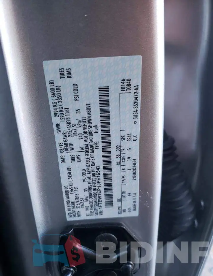 1FTEW1EP1JFE16542 Photo# 12