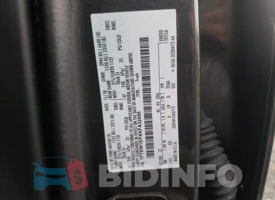 1FTEW1EPXKFA32695 Photo# 12