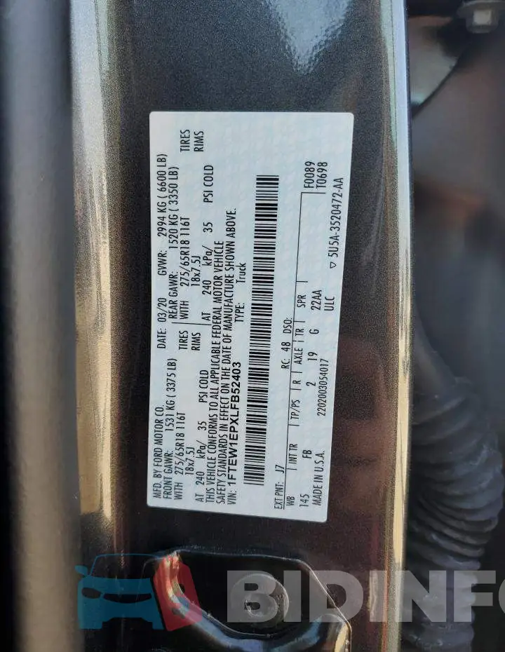 1FTEW1EPXLFB52403 Photo# 12
