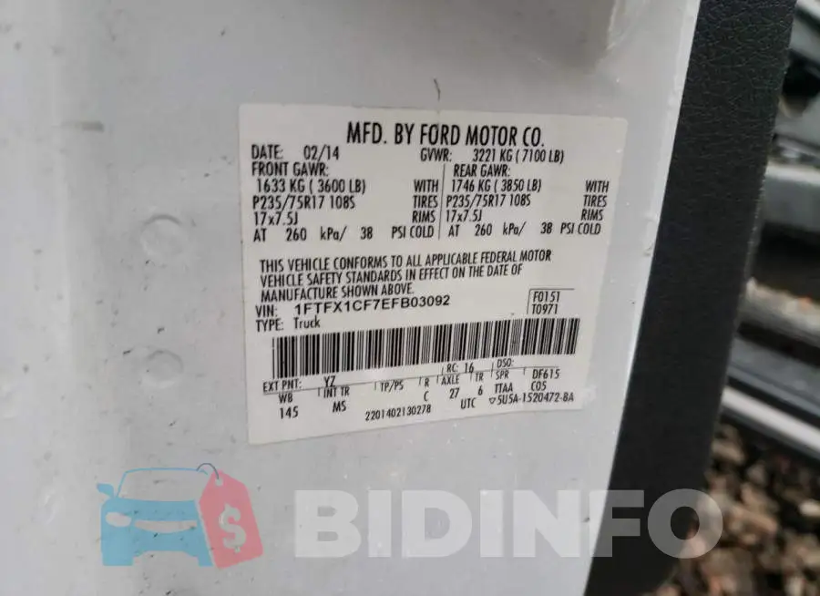 1FTFX1CF7EFB03092 Photo# 12