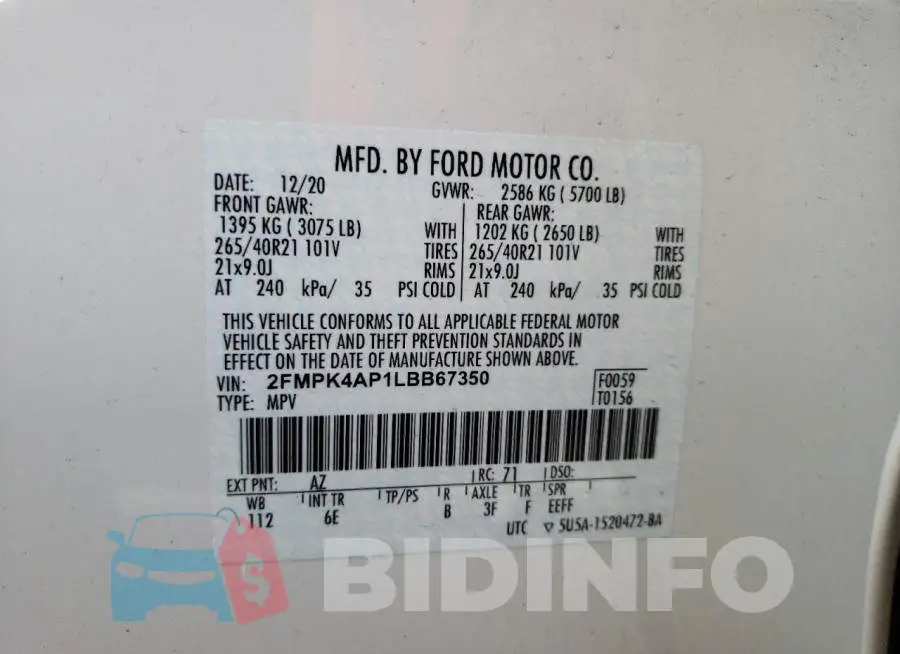 2FMPK4AP1LBB67350 Photo# 13