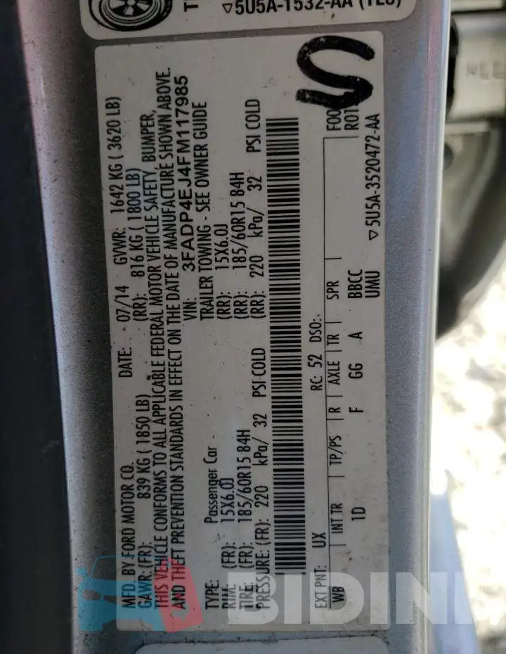 3FADP4EJ4FM117985 Photo# 10