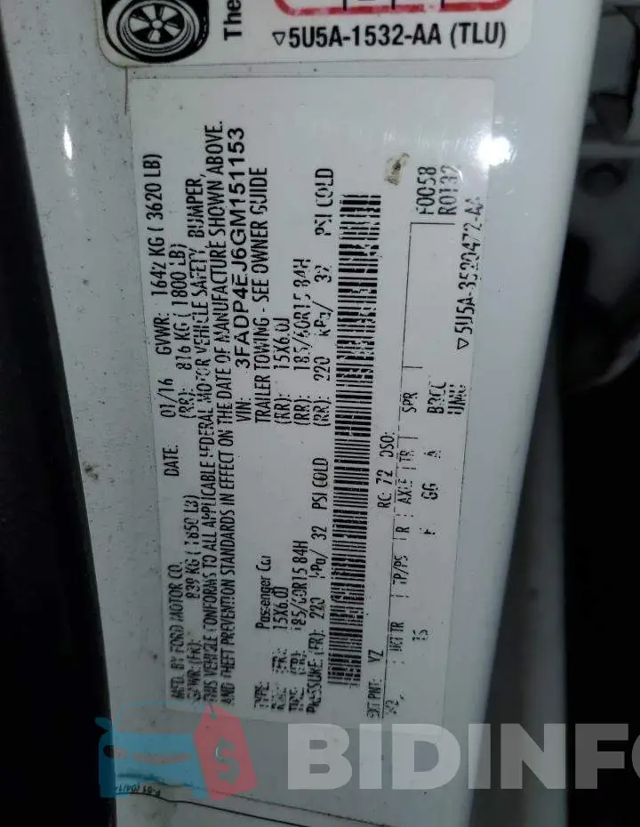 3FADP4EJ6GM151153 Photo# 13