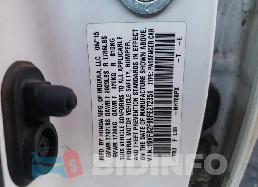 19XFB2F98FE272351 Photo# 10