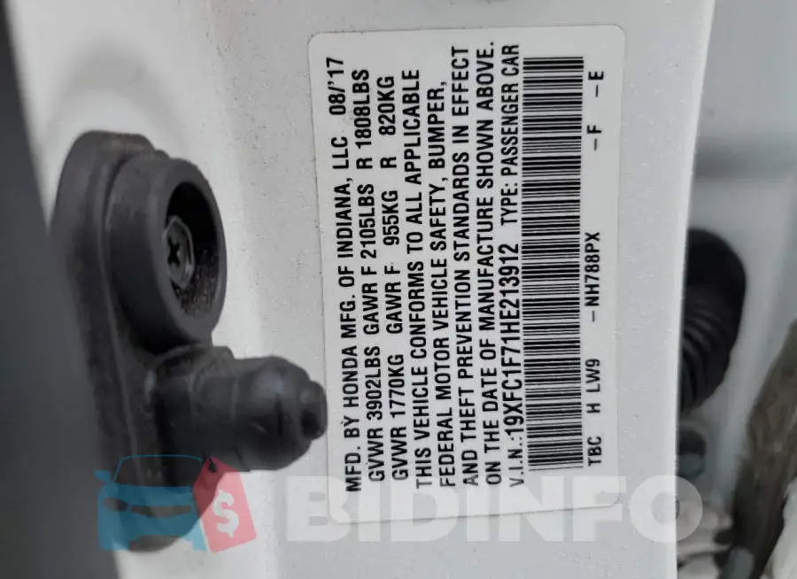 19XFC1F71HE213912 Photo# 12