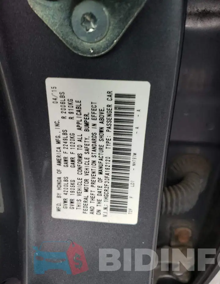1HGCR2F30FA162120 Photo# 12