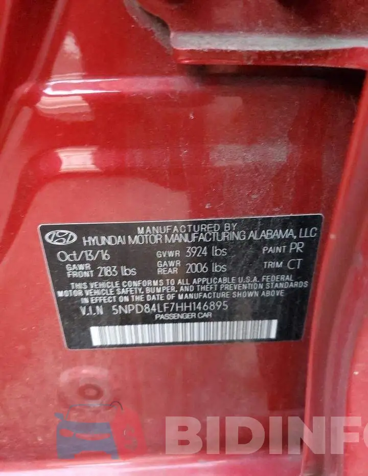 5NPD84LF7HH146895 Photo# 10
