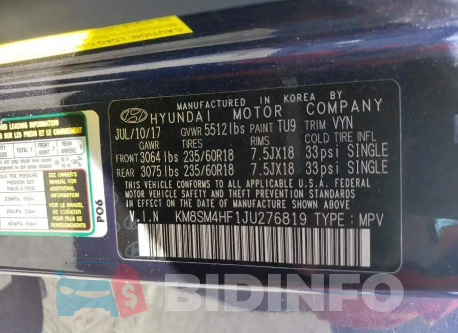 KM8SM4HF1JU276819 Photo# 10