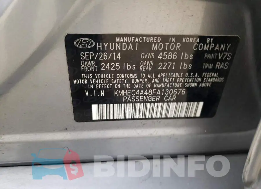 KMHEC4A48FA130676 Photo# 12