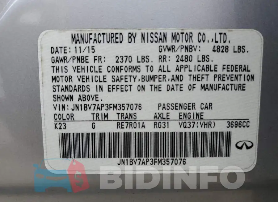JN1BV7AP3FM357076 Photo# 12