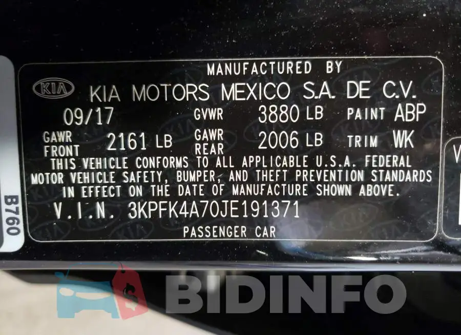 3KPFK4A70JE191371 Photo# 10