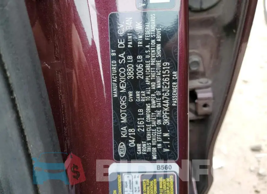 3KPFK4A76JE261519 Photo# 13