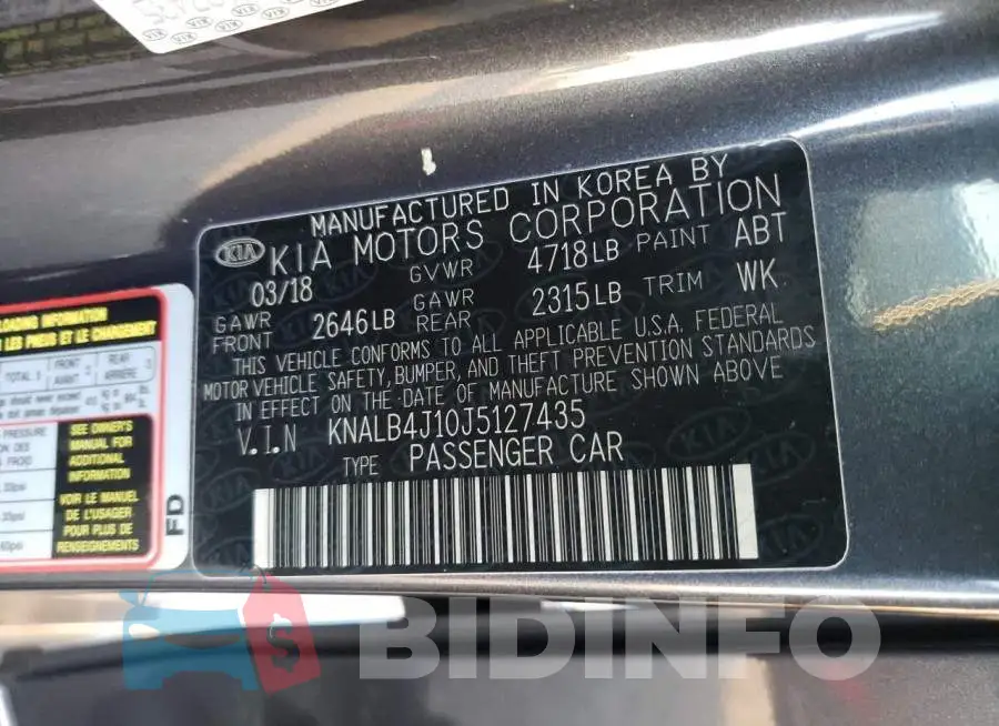 KNALB4J10J5127435 Photo# 12