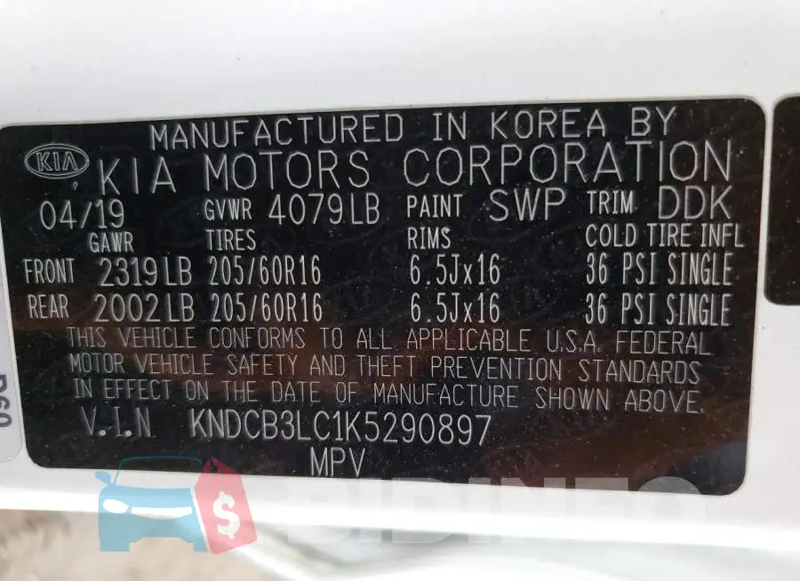 KNDCB3LC1K5290897 Photo# 14