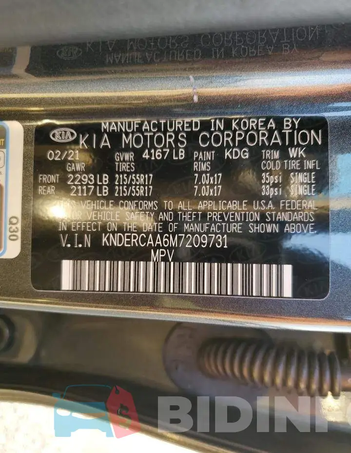 KNDERCAA6M7209731 Photo# 13