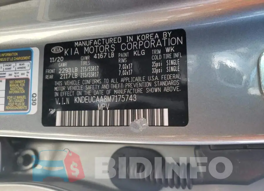 KNDEUCAA8M7175743 Photo# 10