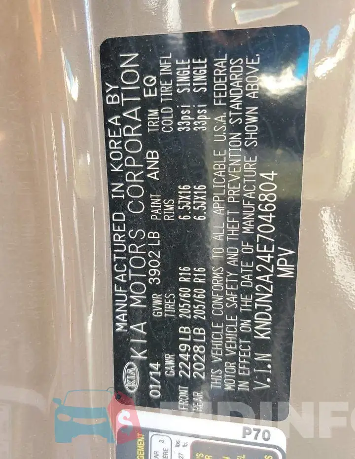 KNDJN2A24E7046804 Photo# 13