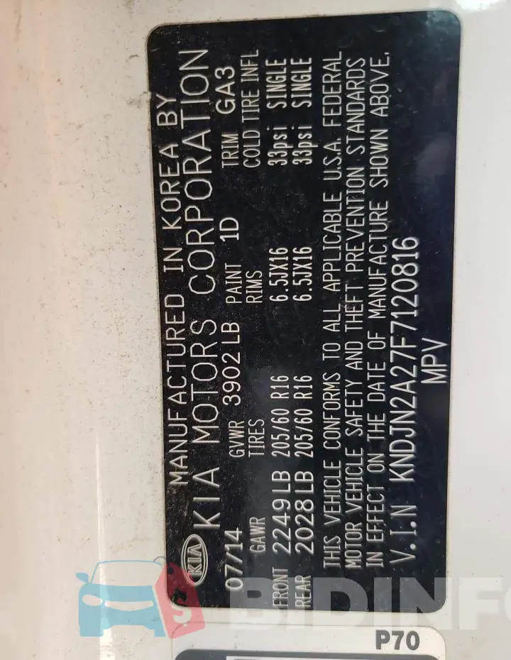 KNDJN2A27F7120816 Photo# 14