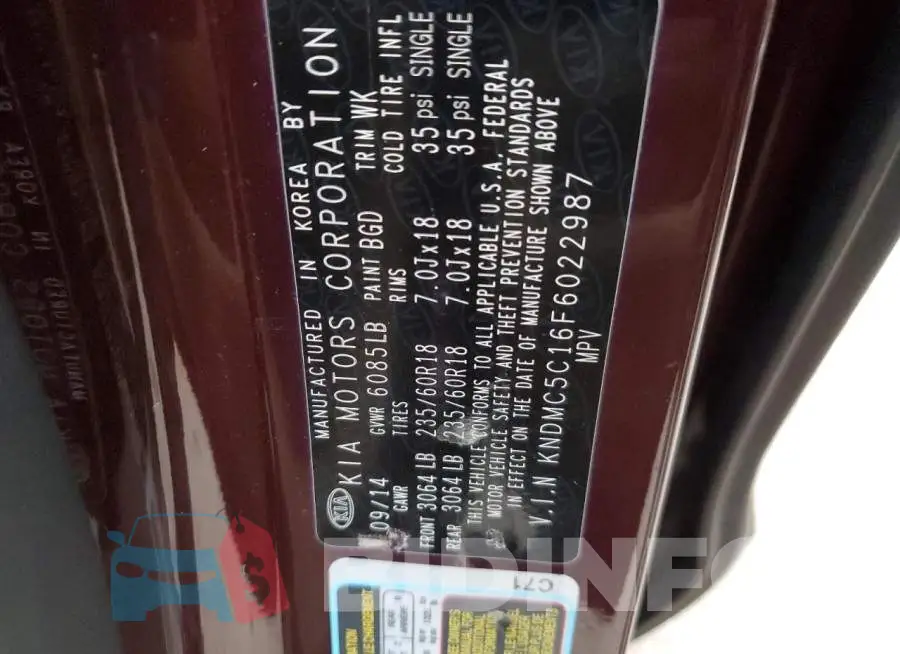 KNDMC5C16F6022987 Photo# 13