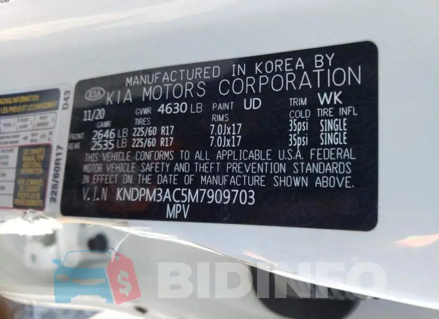 KNDPM3AC5M7909703 Photo# 10