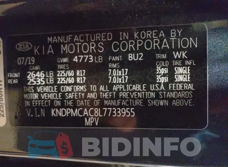 KNDPMCAC8L7733955 Photo# 10