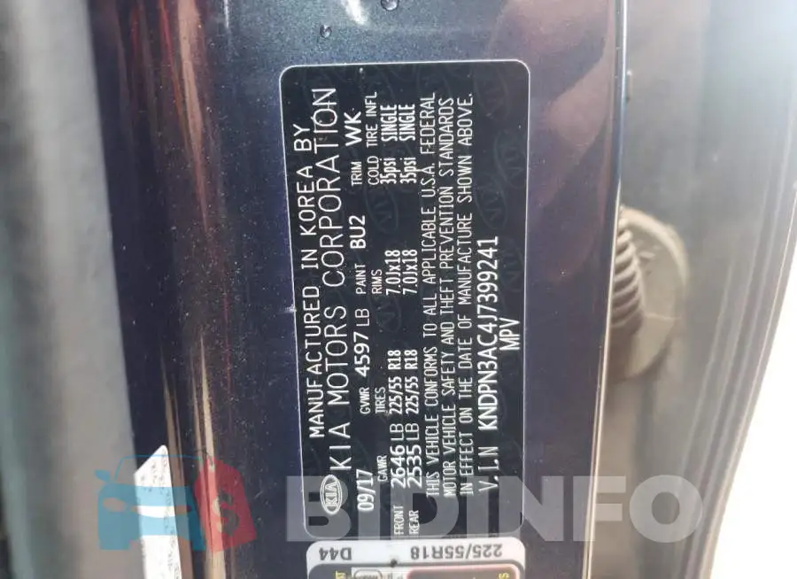 KNDPN3AC4J7399241 Photo# 14