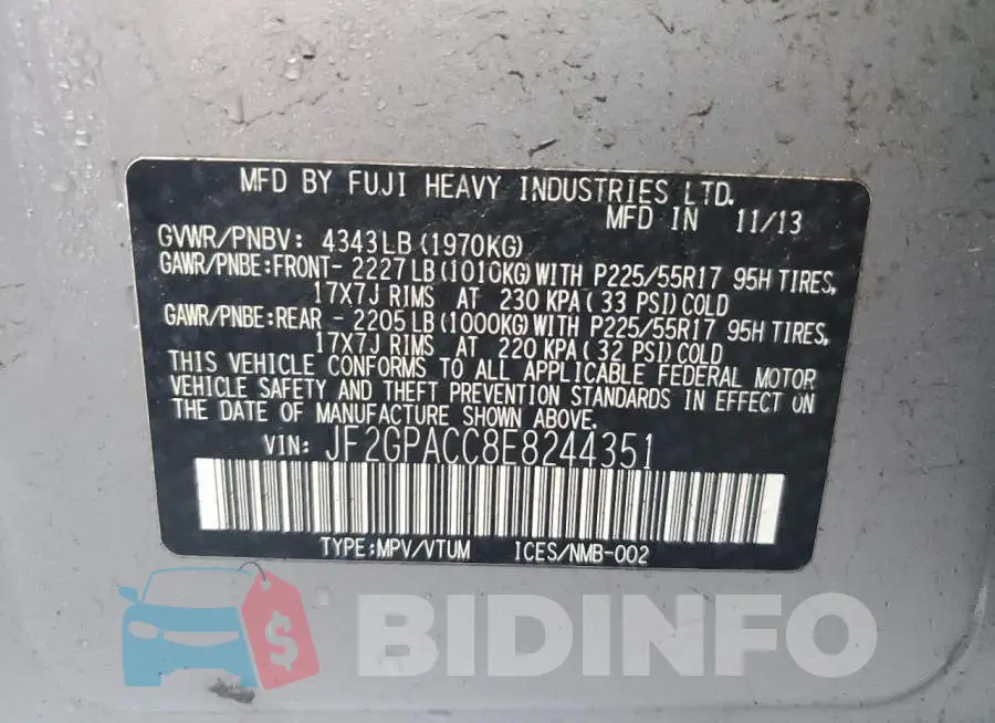 JF2GPACC8E8244351 Photo# 13
