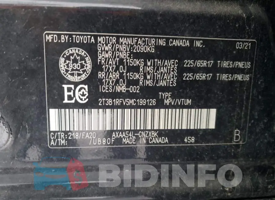 2T3B1RFV5MC199126 Photo# 13