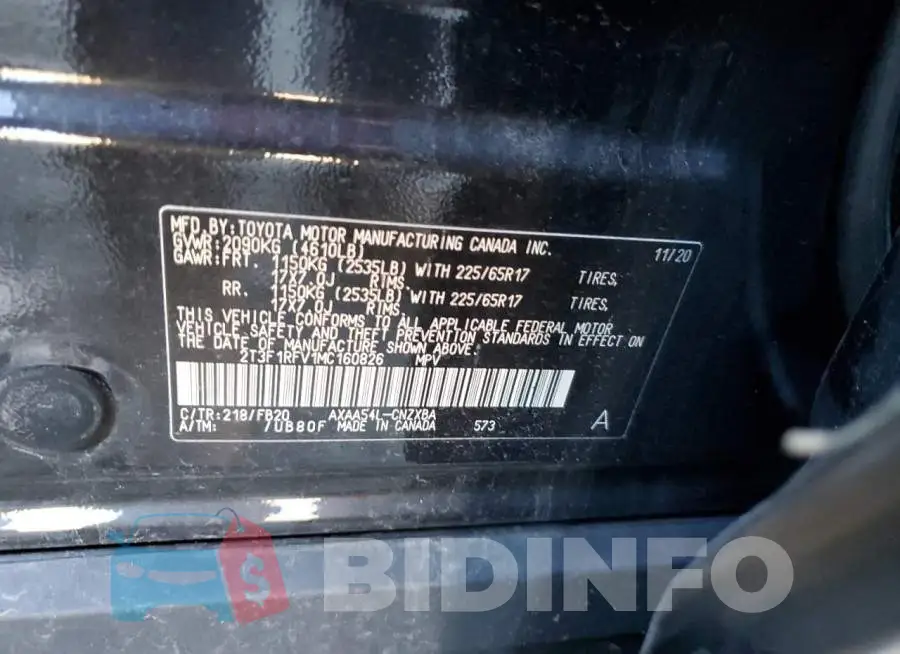 2T3F1RFV1MC160826 Photo# 13