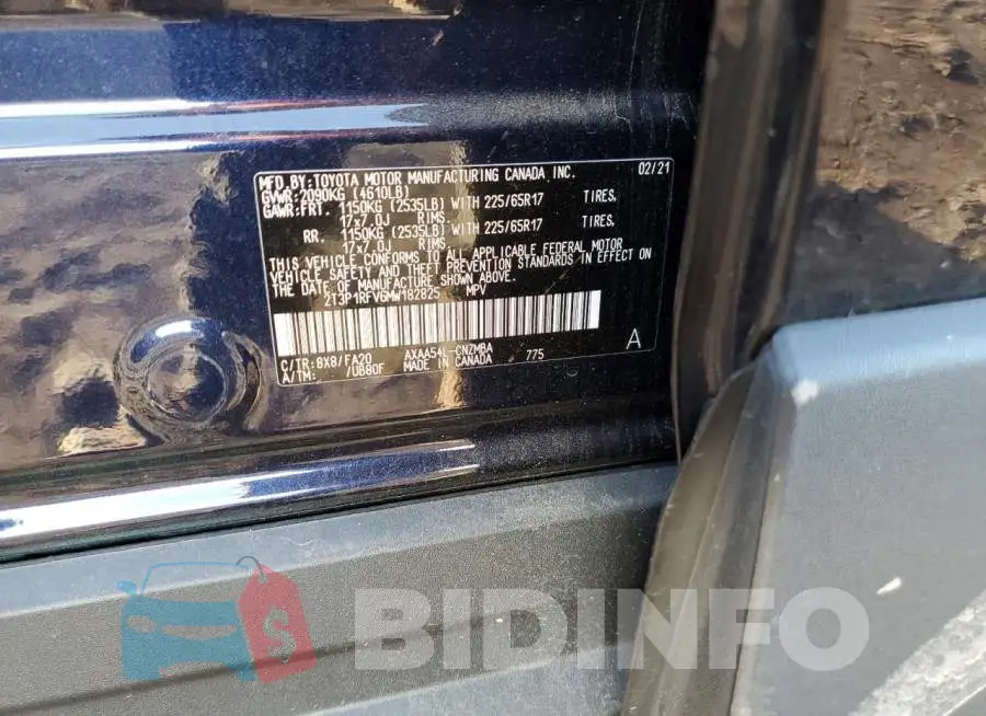 2T3P1RFV6MW182825 Photo# 10