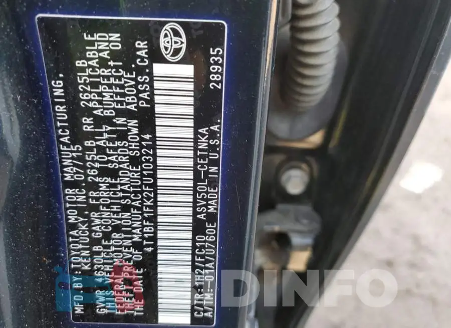 4T1BF1FK2FU103214 Photo# 13
