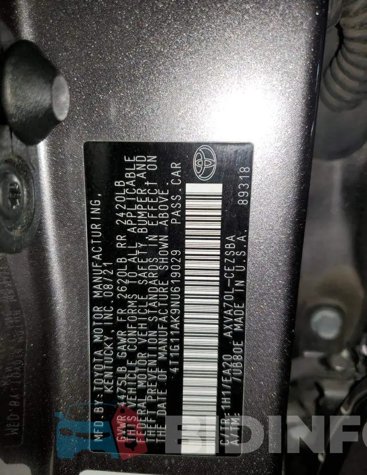 4T1G11AK9NU619029 Photo# 13
