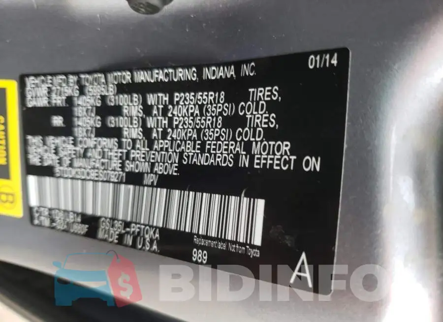 5TDDK3DC9ES079271 Photo# 13