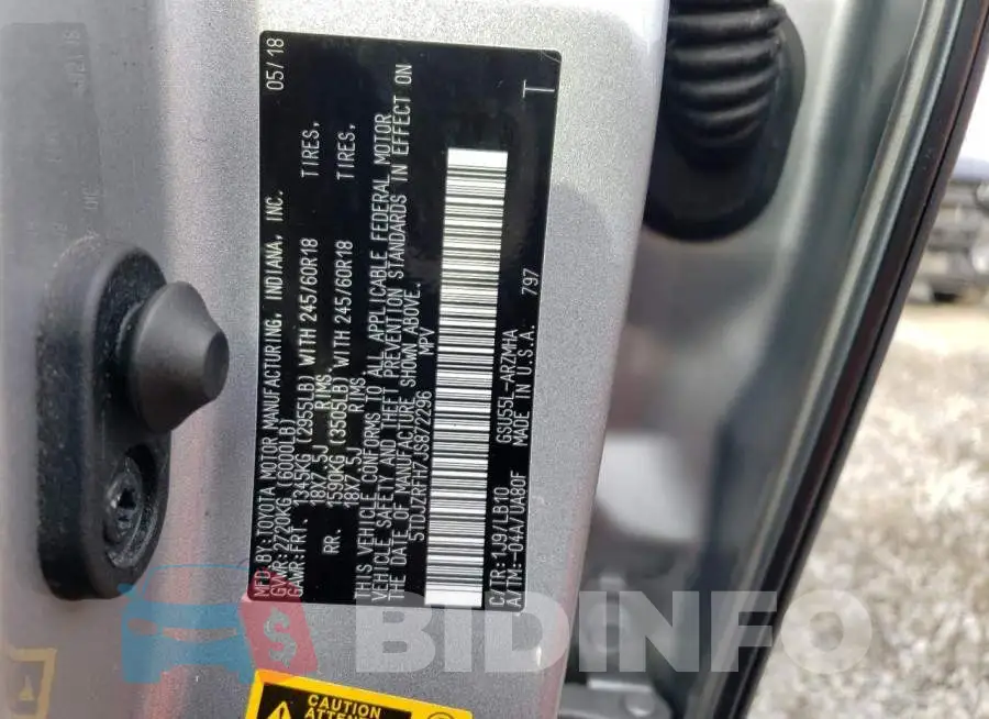 5TDJZRFH7JS872296 Photo# 13