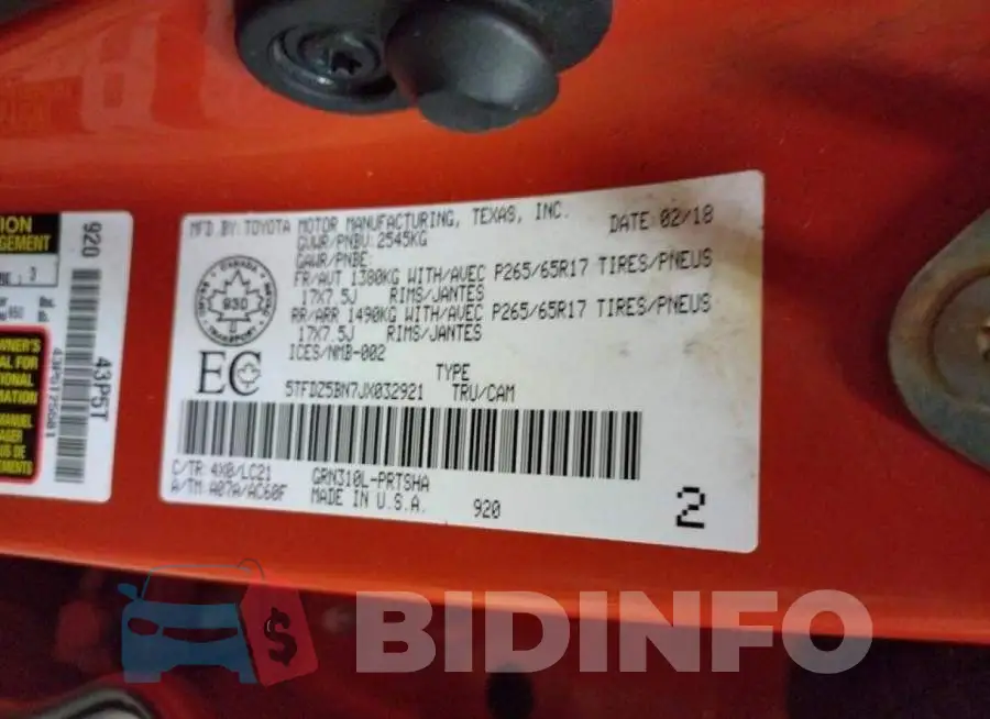 5TFDZ5BN7JX032921 Photo# 10