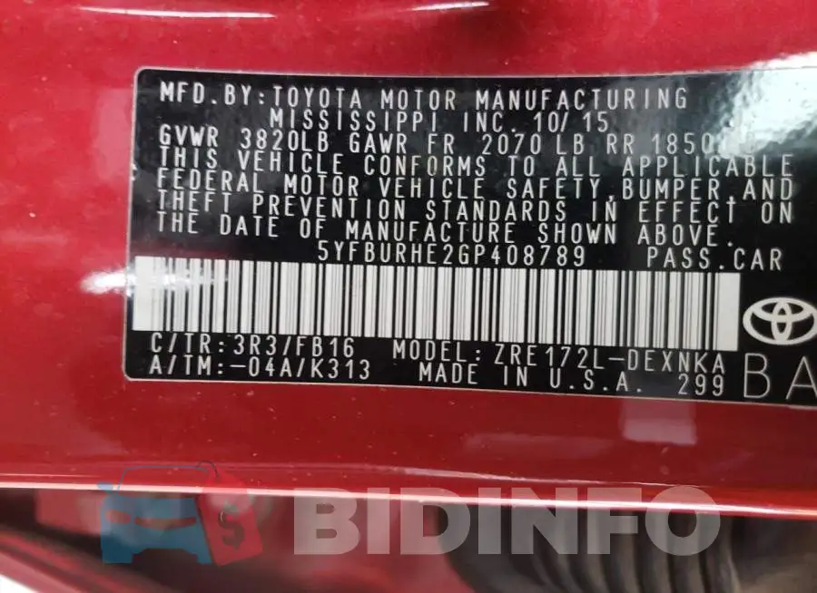 5YFBURHE2GP408789 Photo# 12