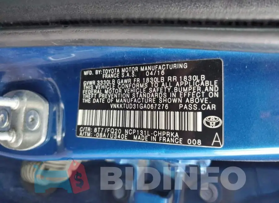 VNKKTUD31GA067276 Photo# 12