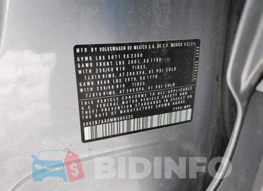 3VV2B7AX0MM084333 Photo# 14