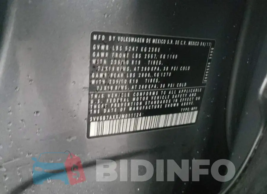 3VV5B7AXXJM011124 Photo# 13